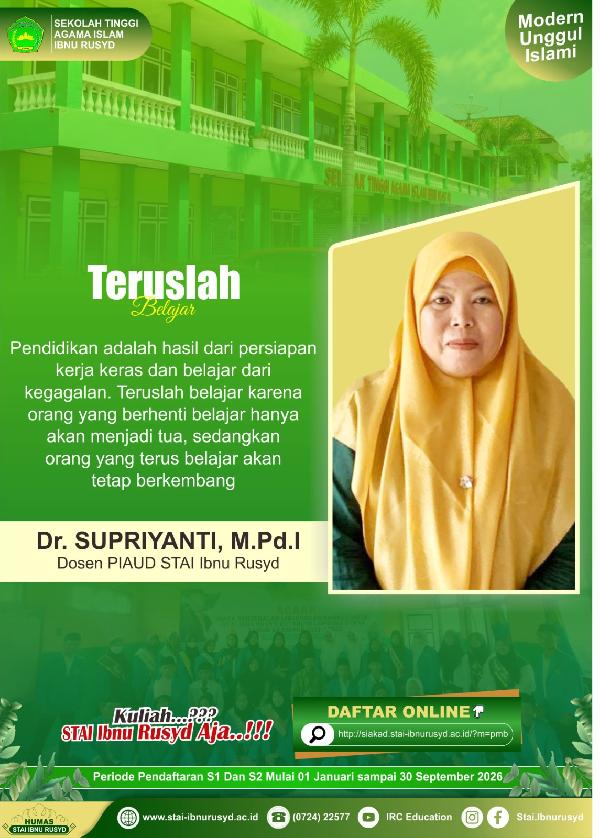 Dosen PIAUD STAI Ibnu Rusyd Ajak Generasi Muda Terus Belajar untuk Menjadi Pribadi yang Berkembang