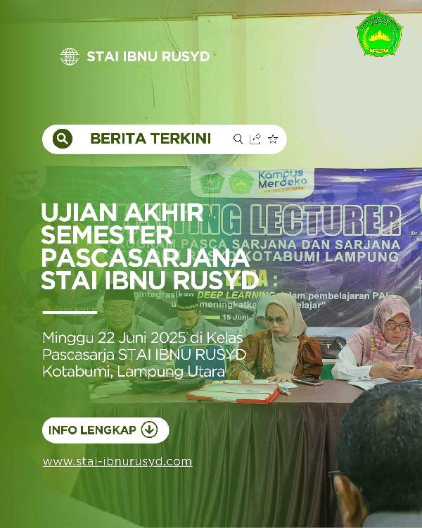Pascasarjana STAI Ibnu Rusyd Gelar Ujian Akhir Semester (UAS) Semester Genap