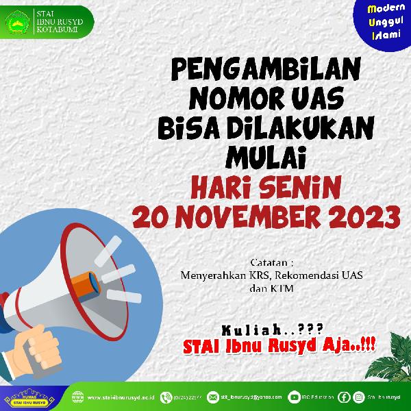 Pengumuman Pengambilan Nomor UAS Mahasiswa