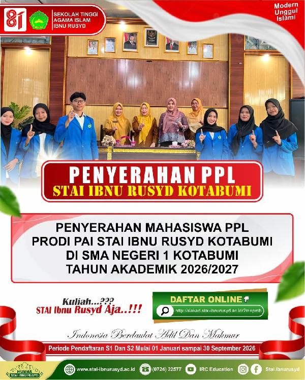 Penyerahan Mahasiswa PPL Prodi PAI STAI Ibnu Rusyd Kotabumi di SMA Negeri 1 Kotabumi