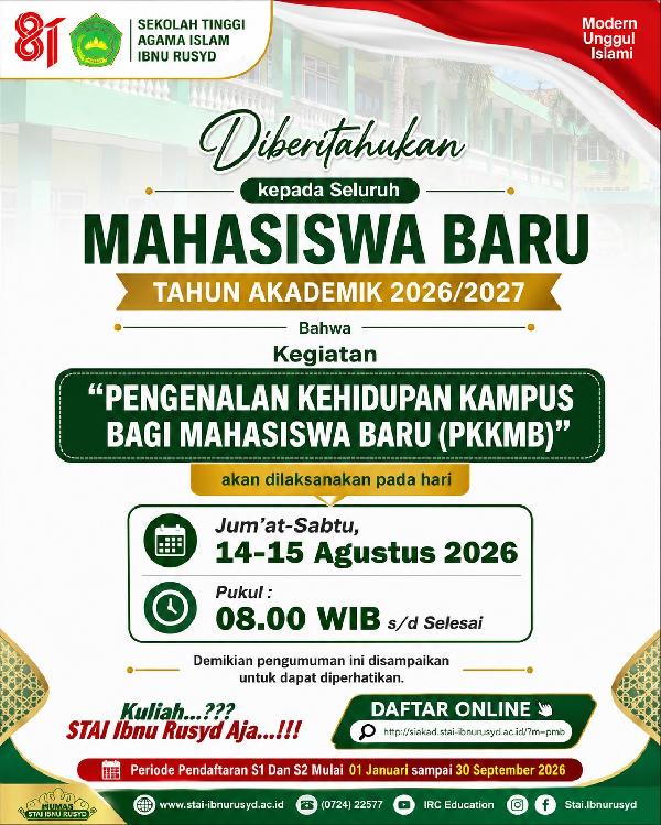 STAI Ibnu Rusyd Kotabumi Gelar PKKMB bagi Mahasiswa Baru Tahun Akademik 2026 2027