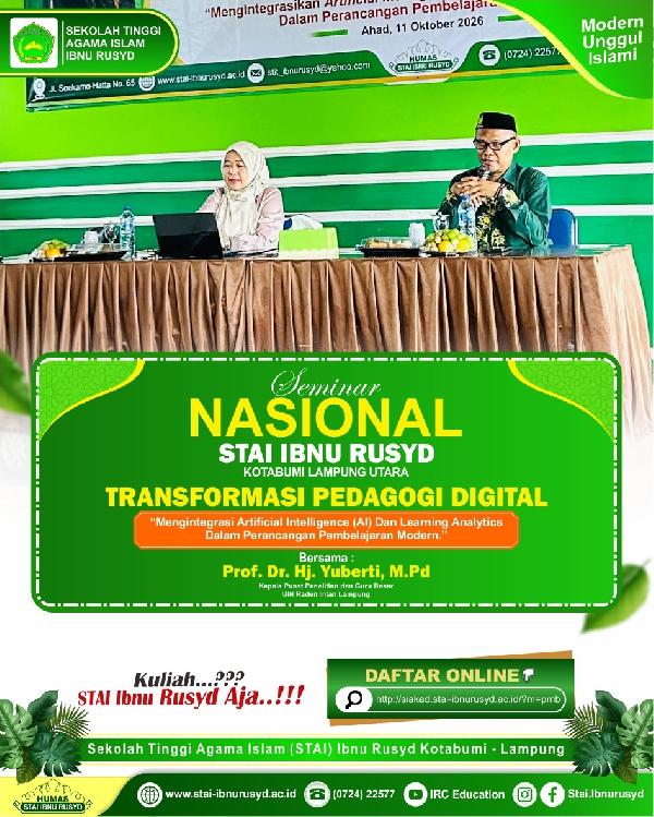 STAI Ibnu Rusyd Kotabumi Gelar Seminar Nasional Transformasi Pedagogi Digital, Bahas Integrasi AI da