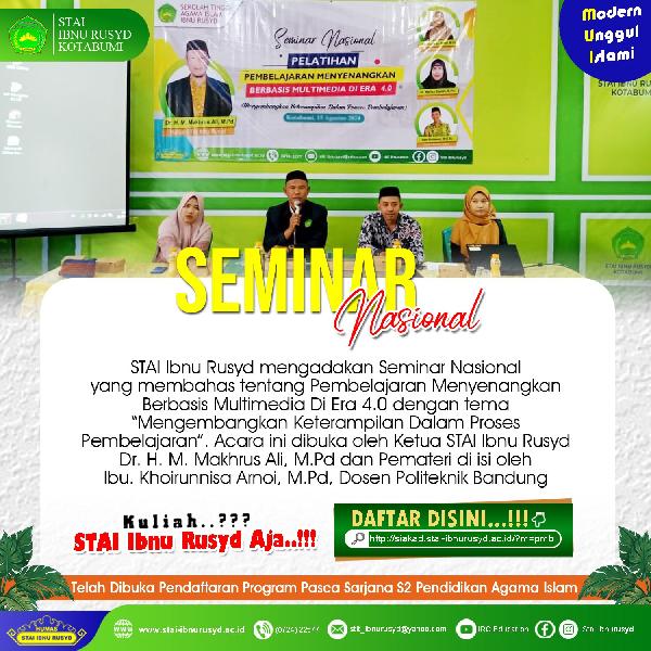 Seminar Nasional Pembelajaran Menyenangkan Berbasis Multimedia di Era 4.0