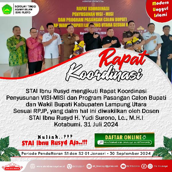 STAI Ibnu Rusyd Kotabumi Menghadiri Rapat Koordinasi KPU