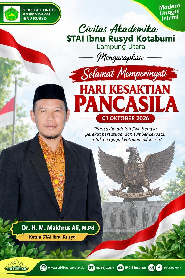 STAI Ibnu Rusyd Kotabumi Sampaikan Ucapan Hari Kesaktian Pancasila 2026