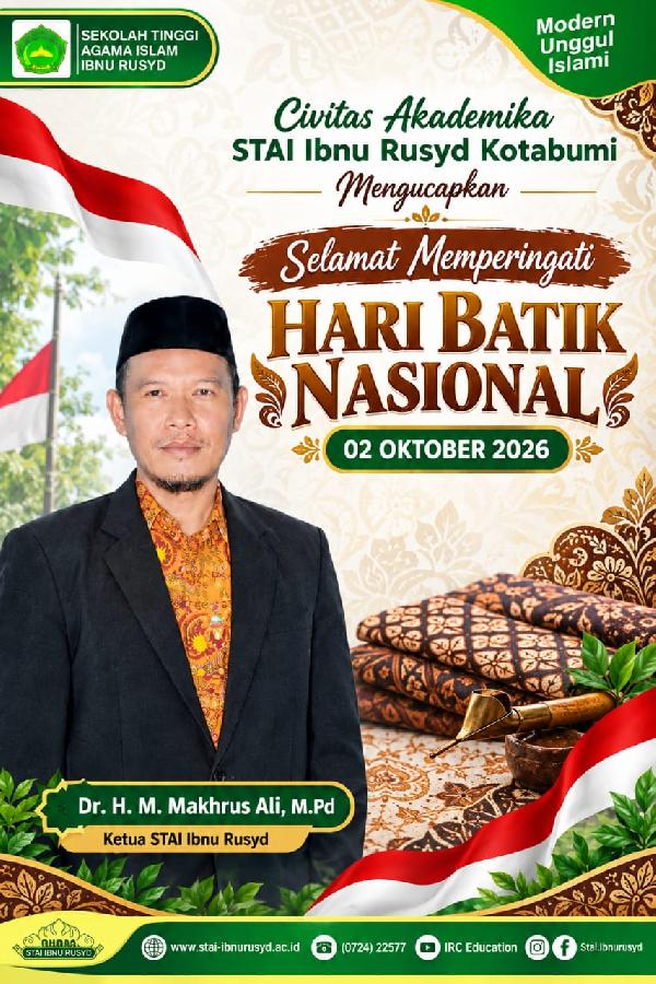 STAI Ibnu Rusyd Kotabumi Ucapkan Selamat Hari Batik Nasional 2026