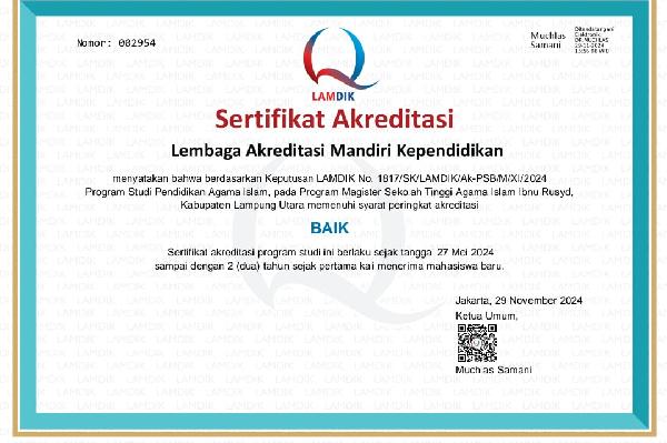 Foto Akreditasi Pascasarjana