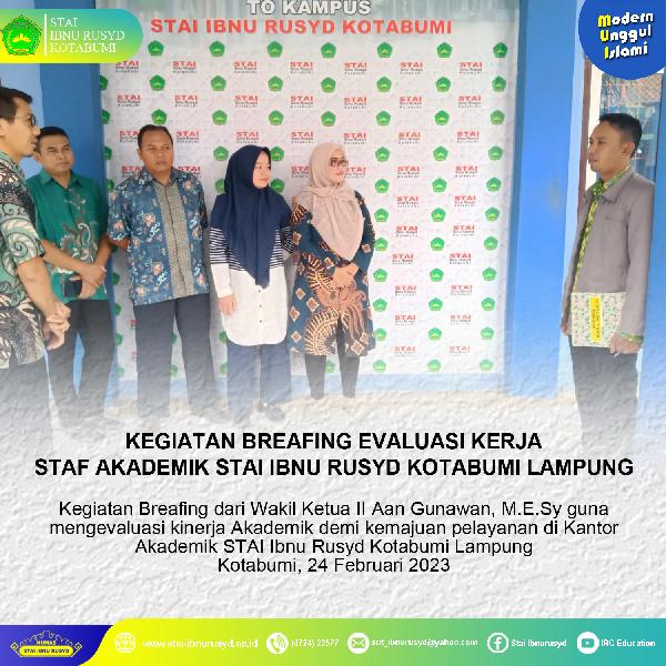 Foto Breafing Evaluasi Kinerja STAF STAI Ibnu Rusyd
