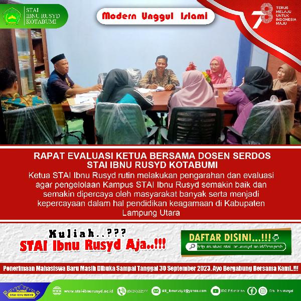 Foto Rapat Evaluasi Ketua dan Dosen Serdos