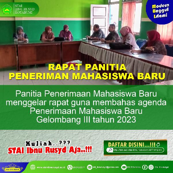 Foto Rapat Penerimaan Mahasiswa Baru