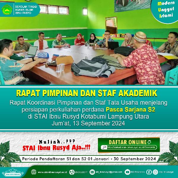 Foto Rapat Pimpinan dan Staf Akademik