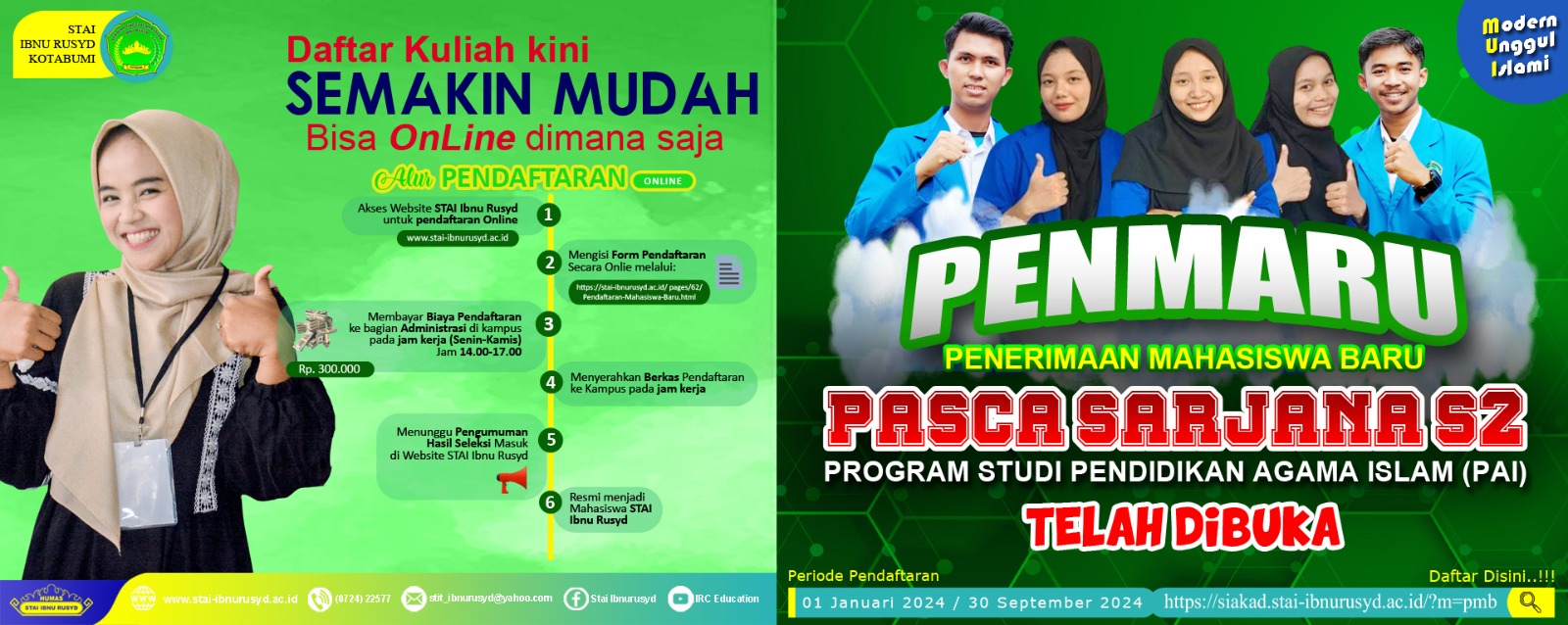 Penerimaan Mahasiswa Pascasarjana (S2) STAI Ibnu Rusyd Kotabumi